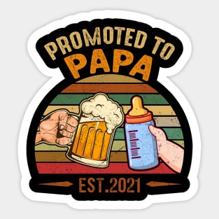 Promoted To Great Papa Est 2021 New Great To Be Gift Sticker